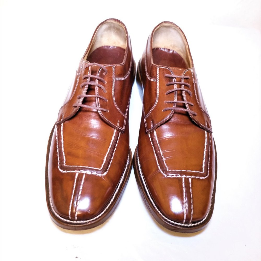 Cole Haan Split Toe Leather Shoe 9.5 M Brown